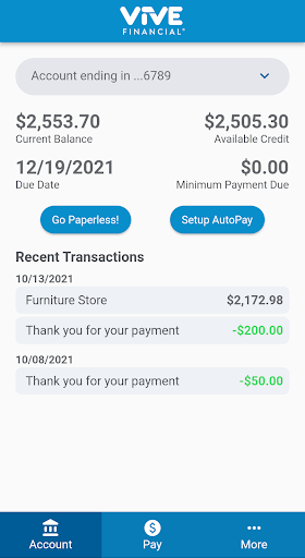 Android application Vive Financial screenshort