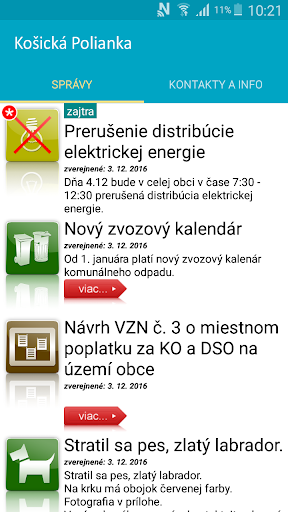 Android application Košická Polianka screenshort