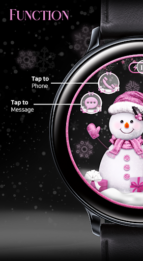 Android application Pink Pastel Snowman_Watchface screenshort