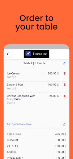 IFood - Table Screen 3