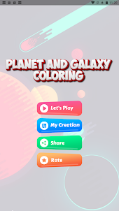 Planeta e galáxia para colorir