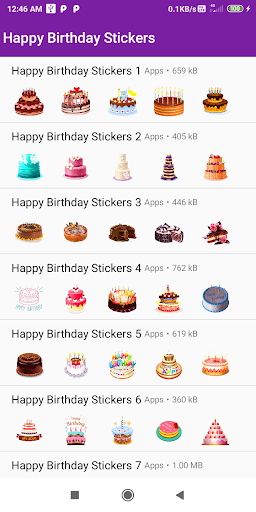 Android application Happy Birthday Stickers screenshort