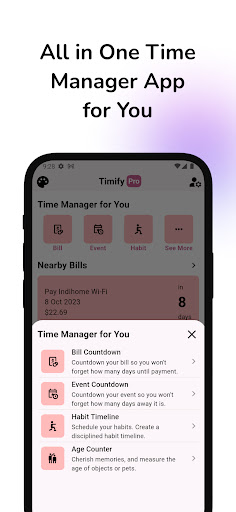 Android application Timify : Time Manager App screenshort