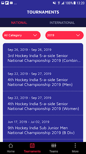 Hockey India Official APP Screen 2