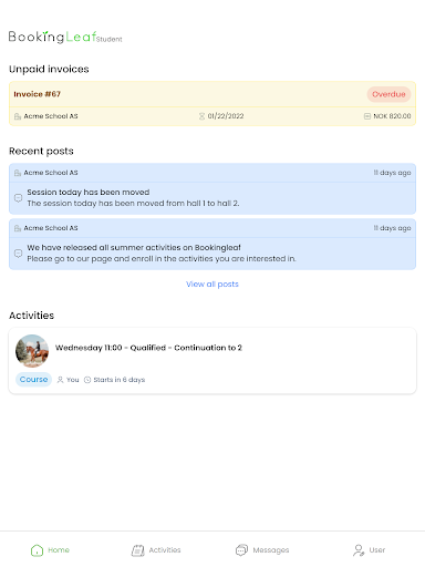 Bookingleaf Student Screen 3