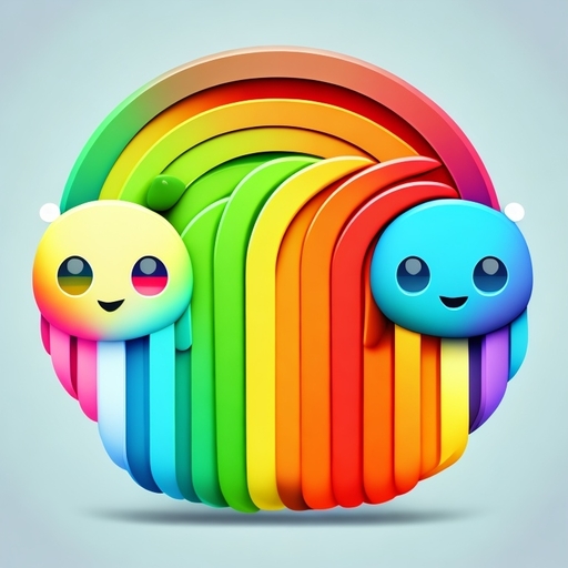 merge rainbow Monster friends logo