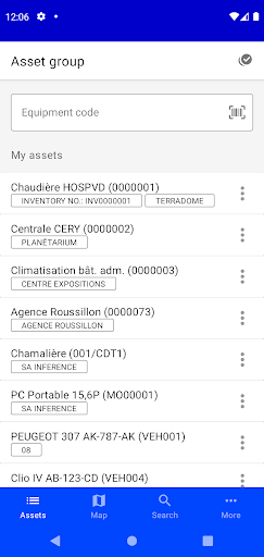 Android application Enterprise Asset Management screenshort