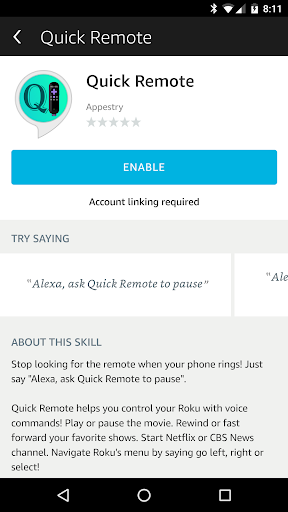 Android application Quick Remote for Alexa & Roku screenshort