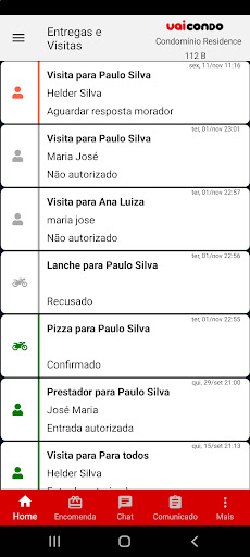 Android application uaiCondo screenshort