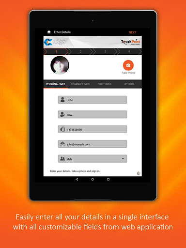 Android application TouchPoint Self Check-In screenshort