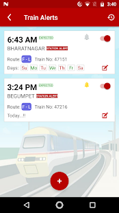 MMTS Train Timings Screenshot