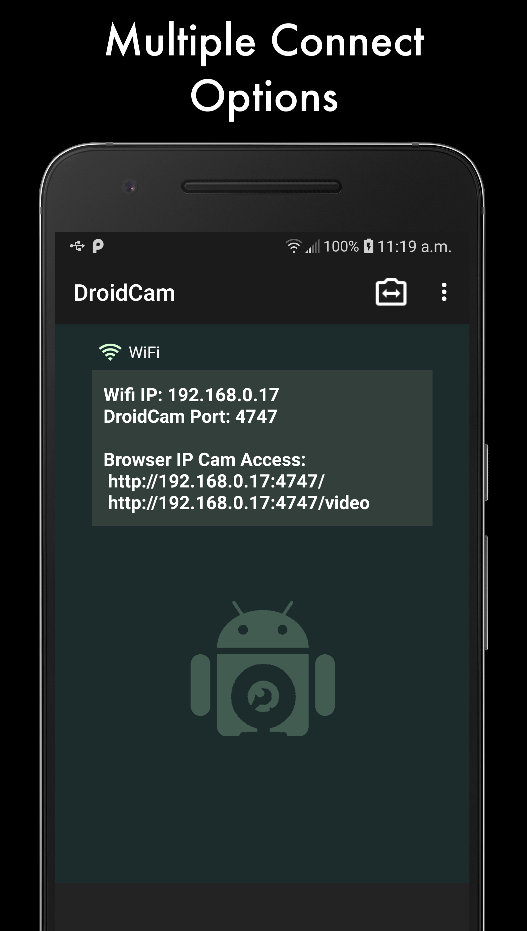 Android application DroidCamX - HD Webcam for PC screenshort