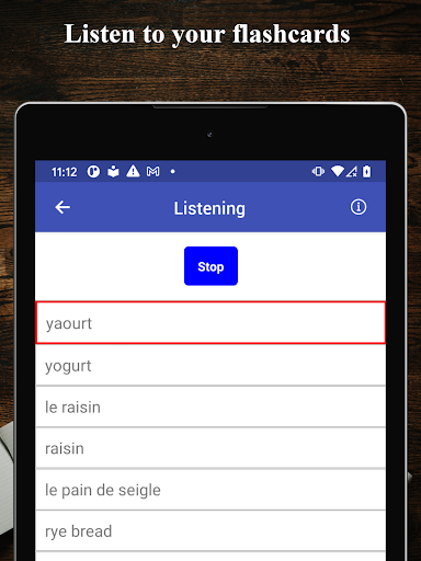 Screenshot of Vietnamese flashcards