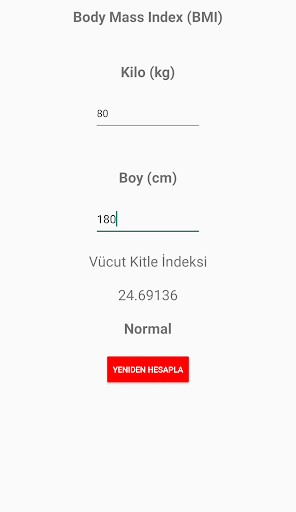 Beden Kitle İndeksi Screen 3