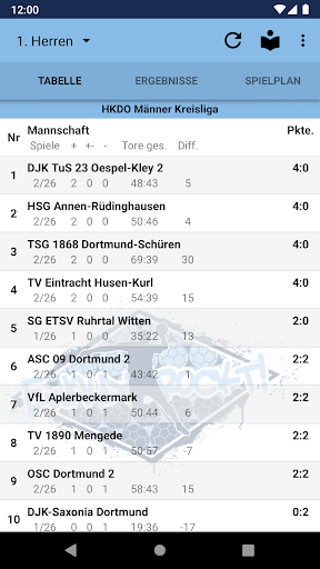 Android application DJK Ewaldi Aplerbeck Handball screenshort