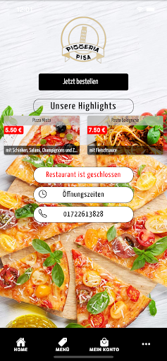 Android application Pizzeria Pisa Bochum screenshort