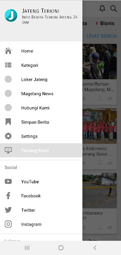 Android application Jateng Terkini screenshort