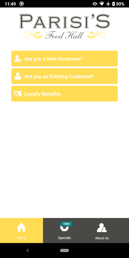 Android application Parisi's Food Hall screenshort