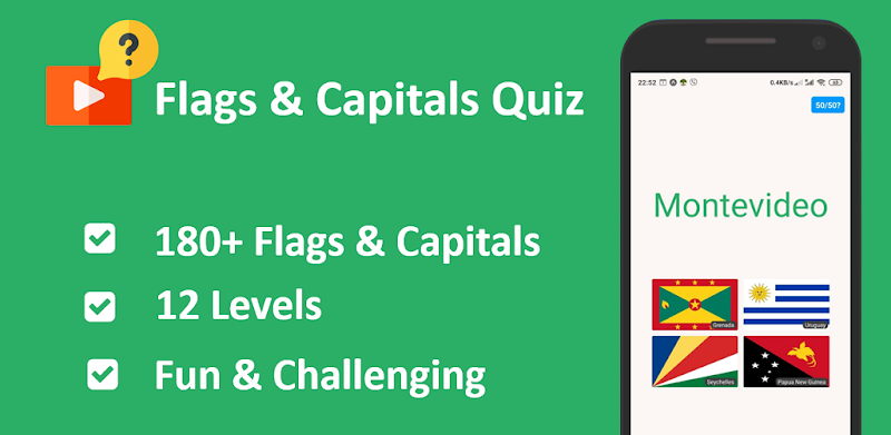 World Flags & Capitals: Geography Games Quiz