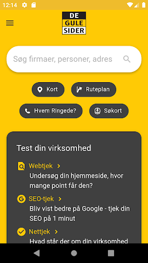 Android application De Gule Sider - Søg • Opdag screenshort