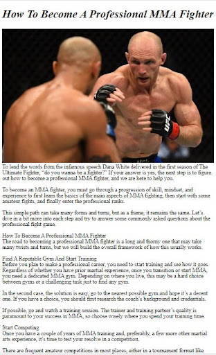 Android application How to Do MMA Fighting screenshort