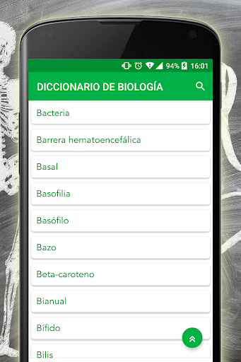 Android application Diccionario de Biología en esp screenshort