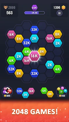 Hexa Number : 2048 Puzzle Game - Screenshot 2
