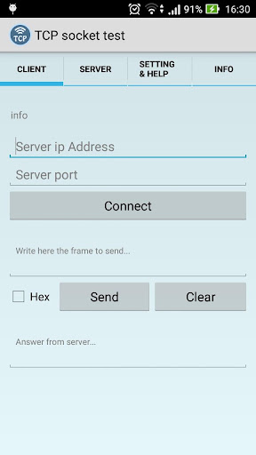 Android application TCP Socket screenshort