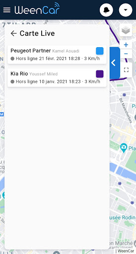 WeenCar - Suivi GPS et gestion Screen 2