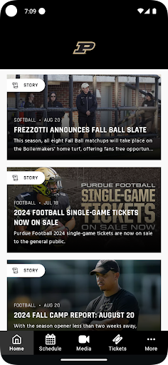 Android application Purdue Athletics screenshort