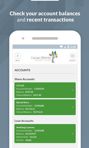 Lucan Credit Union Screen 2