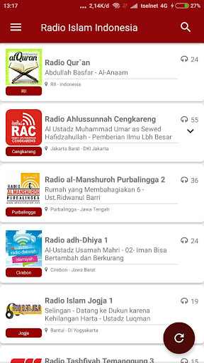 Android application Radio Islam Indonesia screenshort