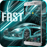 Fast Car Theme Neon Hologram icon