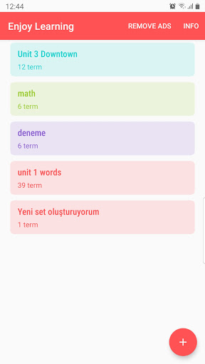 Android application ENJOY LEARNING (Make your own screenshort