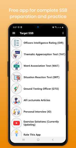Android application Target SSB screenshort