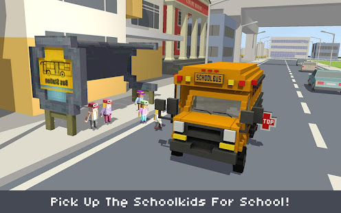 Blocky School Bus & City Bus Simulator Craft 2.0 screenshots 3