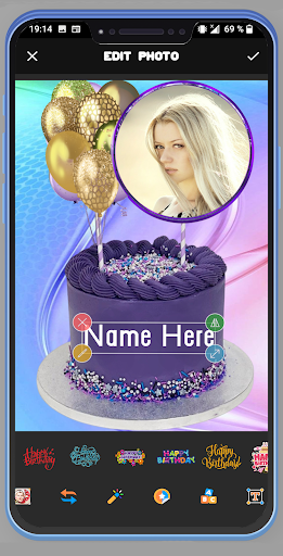 Android application Name Photo On Birthday Cake screenshort