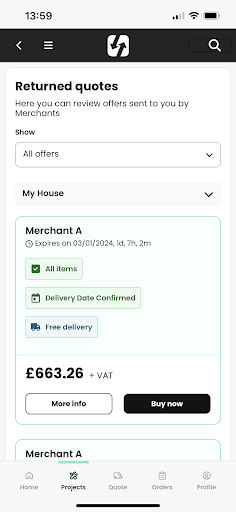 BuyMaterials.com Screen 3