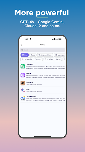 Android application ChatOnce: Chat with all Models screenshort