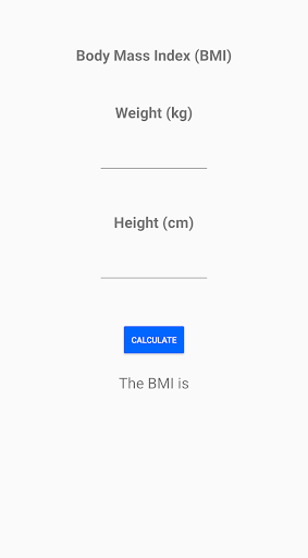 Android application Beden Kitle İndeksi screenshort