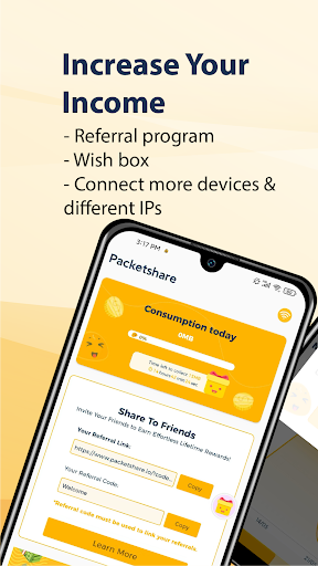 Packetshare - Passive Income Screen 3