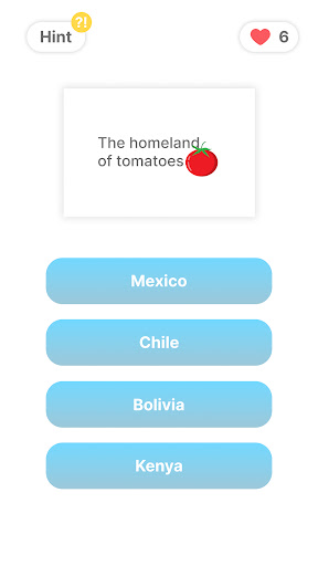 Android application Guess the Country puzzle quiz screenshort