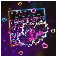 Neon Love Lights Keyboard Theme