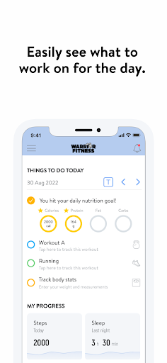 WarriorFit1 Screen 2