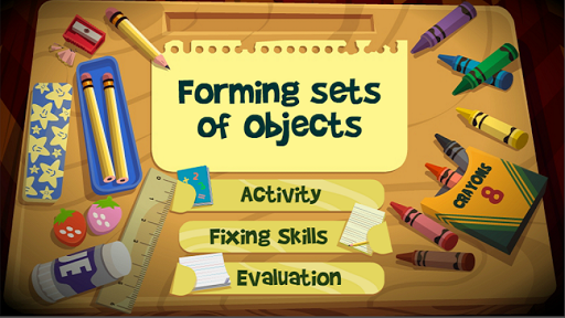 Android application Forming Sets of Objects screenshort