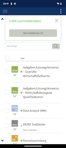 Android application IHK Lernen mobil screenshort