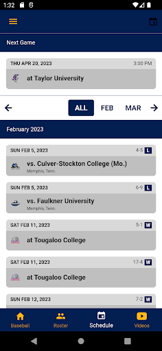 Screenshot of Marian University Athletics
