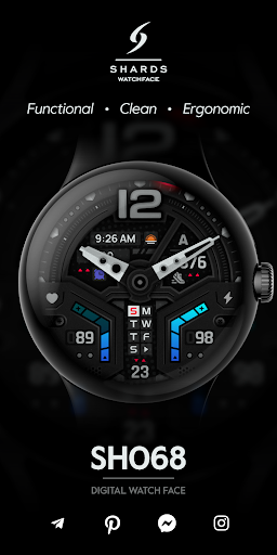 Android application SH068 Watch Face, WearOS watch screenshort