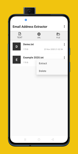 Android application Email Address Extractor screenshort
