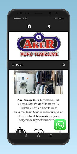 Android application Aker Kuru Temizleme Marmaris screenshort